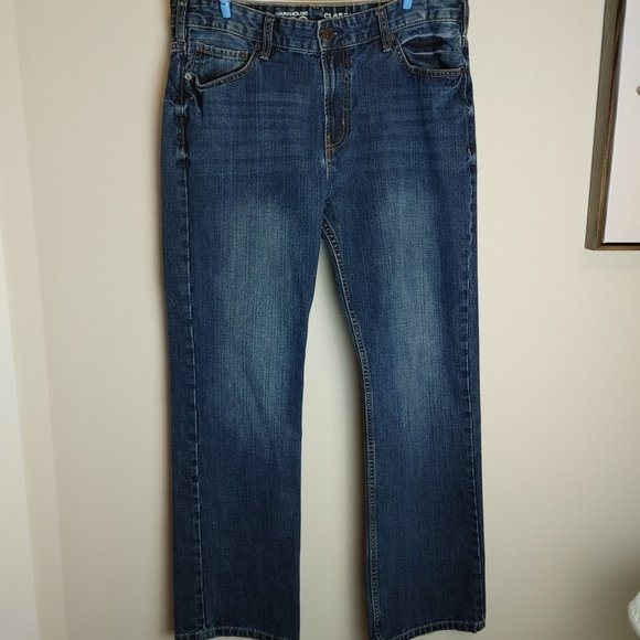 Warehouse One Men's Denim Jeans 34x32 Dark Wash Like New Straight Leg Relaxed - Picture 1 of 9